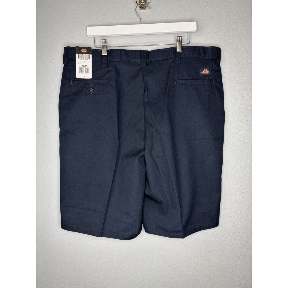 Dickies Essential Work Shorts Navy Blue Flex Relaxed Fit Pockets Men's 42 x 11"